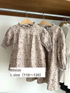 花柄ワンピース ベビー　キッズ　姉妹服　お揃い　setのサムネイル