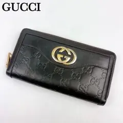 511 極美品 GUCCI マイクロシマ 長財布 ラウンドファスナー 黒 fo5