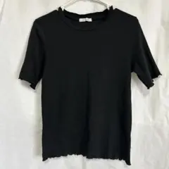 レディースM OLIVE des OLIVE 半袖 リブカットソー ブラックのサムネイル