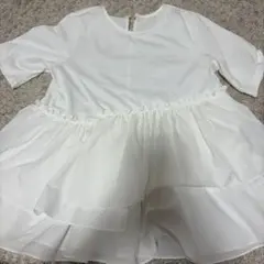 GRL ホワイト フリルデザイン 半袖トップス