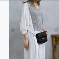 【訳アリ格安❣】アンディコール ニットベスト×白シャツワンピース