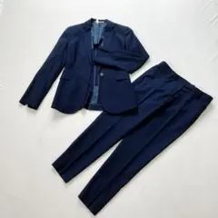 クリーニング済 オリヒカ パンツスーツジャケット7号 Sネイビー ウォッシャブル