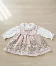 Souris スーリー 総刺繍ワンピース＆襟レースブラウス セット 80 結婚式