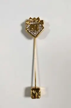 美品 NINA RICCI ニナリッチ ラインストーン ピンブローチ ゴールド系