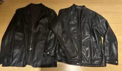 SOPHNET. ブラック レザー ジャケット 2枚セット