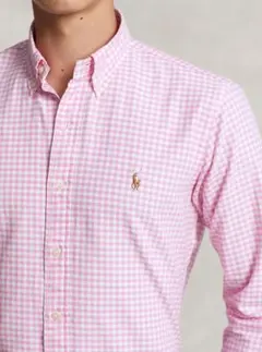 L ラルフローレン ギンガムチェック オックスフォード BD シャツ ピンク