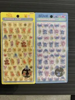 ボンボンドロップシール くまのプーさん スティッチ 2枚セット