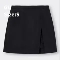 ジーユー　サイドスリット　ミニスカート　ブラック　S