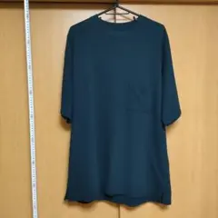 スティーブンアラン 鹿の子 ルーズ ポケットTシャツ ネイビー M