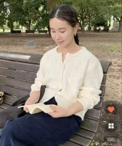 Nuguフラワー編み ニットカーディガン 韓国ファッション