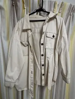 しまむら クリーム色 シャツジャケット M