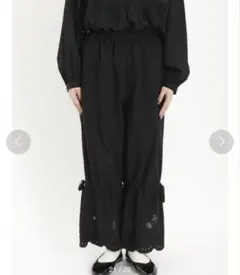 サマンサモスモス 鳥刺繍裾口絞りペチパンツ