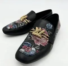 ルイヴィトン Louis Vuitton ローファー 黒 花柄 金具のサムネイル