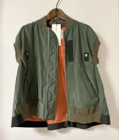 値下げ！sacai  MA-1ナイロンツイルベスト（カーキ・1） SACAI トレンド MA-1 ナイロン ベスト (sacai/ベスト・ジレ) 92449398