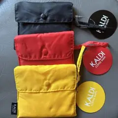 ⭐︎✨KALDI ⭐︎✨折りたたみエコバッグ 3色セット！！⭐︎⭐︎おまけ✨（50枚）❣️