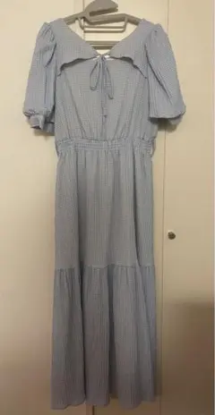 OLIVE des OLIVE チェック パフスリーブ 半袖ワンピース 2way