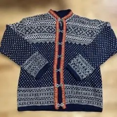 ノルディック柄ニットカーディガン