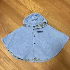 COMME CA FOSSETTE ベビーポンチョ フード付き ライトブルー