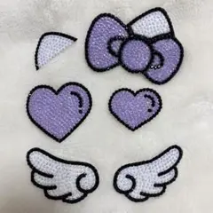 【最終値下げ】デコうちわ パーツ パープル4点セット