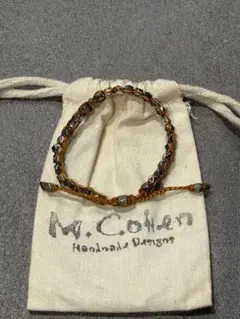 未使用品 M.Cohen エムコーエン 青色ビーズ メンズ ブレスレット
