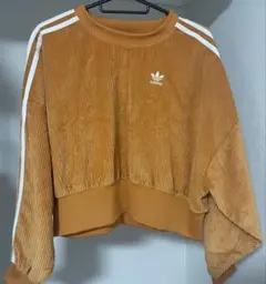 adidas コーデュロイ クロップドトレーナー