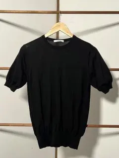 【訳あり】SLOANE ブラック 半袖コットンニット