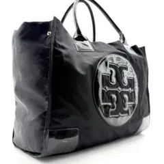 TORY BURCH　トートバック　ナイロン　A4収納可　ブラック　ロゴ金具のサムネイル