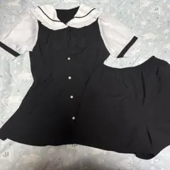 地雷系　量産型　セーラーフリル襟　セットアップ