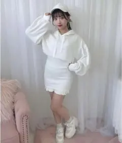 evelyn ビジューリブワンピース