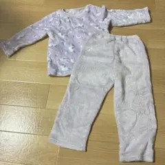 薄紫色 星柄 フリースパジャマ 110cm