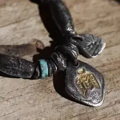 イーグルネックレスターコイズ付き　ヴィンテージネックレス　ナバホ族