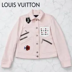 LOUIS VUITTON デニムジャケット ピンク LVロゴ ワッペン S相当のサムネイル