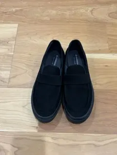 最終値引き！ムーンスター コットンスエード LOAFY W ブラック　27cm