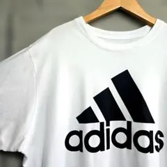 US古着 アディダス Tシャツ XL 白 ビッグロゴ 半袖 スポーツ ストリートのサムネイル