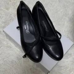 【美品】洋服の青山 3WAY パンプス 24.5cm 黒 ブラック 就活