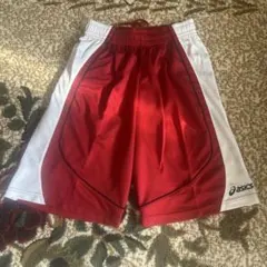 asics バスケットボールパンツ レッド/ホワイトM