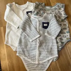 ベビー肌着 長袖ボディスーツ 3枚セット サイズ80