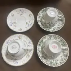 Narumi 花柄 カップ・ソーサー 2個セット HOYA 花柄カップとソーサー