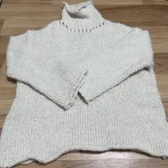 ZARA アイボリー タートルネックセーター M