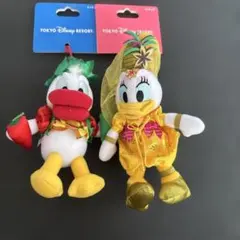 ディズニー　ドナルド　デイジー　テーブル　ぬいぐるみストラップ
