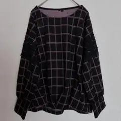 美品✨ 【L】チェック柄 長袖 トレーナー トップス 秋服 冬服