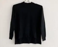 カシミヤ100% 黒 ニット クルーネックセーター M