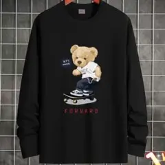 ベアー トレーナー ロングTシャツ スケボー　長袖パーカー新品NASA メンズのサムネイル
