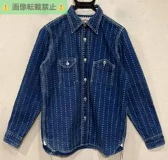 バンソン 星柄刺繍 総柄 ロゴワッペン デニム ジップアップ ジャケット