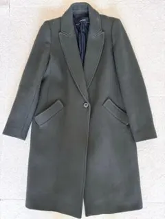 ザラZARAウールチェスターコートM カーキ