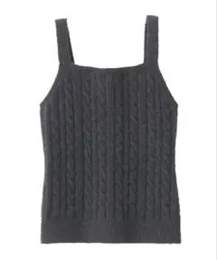 美品 無印良品 コットン混もこもニット　キャミソール L