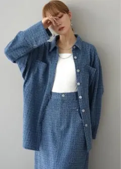 オーバーシャツジャケット +ロングスカート(2SET)/ lumier同型