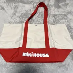 MIKI HOUSE トートバッグ　ビッグサイズ　大きい　 赤/白