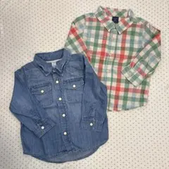 baby GAP 90 シャツ　デニム　チェック