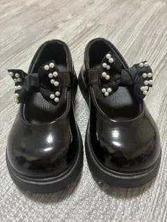 フォーマルシューズ パール付きリボン 卒園式入学式発表会 18.5cm